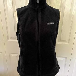 Columbia Zippered Fleece Vest Dark Charcoal Size Medium Used
